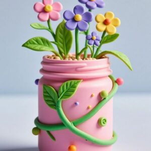 clay jar flower craft