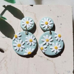 Daisy Flower Earrings Handmade