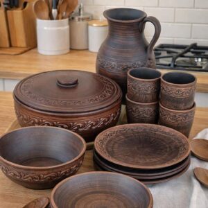 Family Style Ceramic Dinner Set for 4