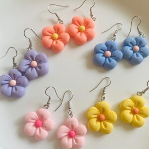 Clay Floral Ear Ring